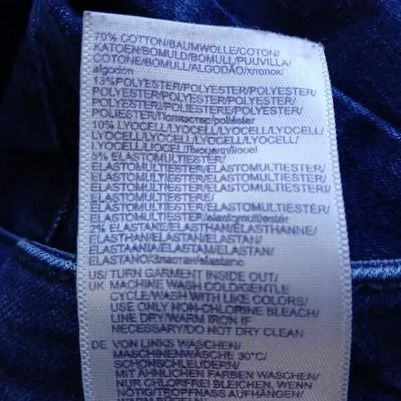 NYDJ Marilyn Straight Jeans 12 Lift Tuck dark wash blue 33W 28.5L hemmed short - Picture 10 of 16